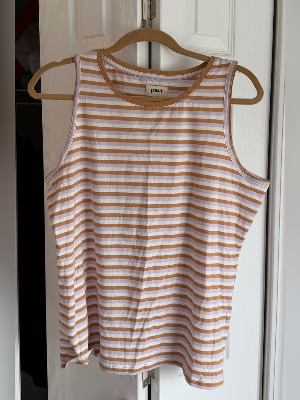 Pact Organic Cotton Striped Tank Top Size L